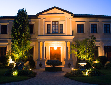 House front illuminated